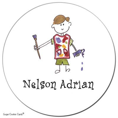 Sugar Cookie Gift Stickers - Painter Boy Sugar Cookie Gift Stickers - Painter Boy